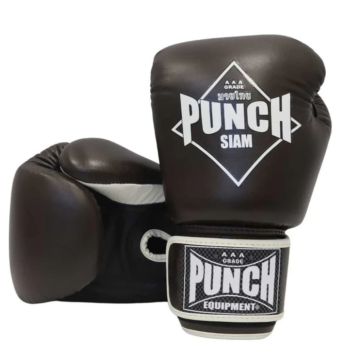 Punch Siam Leather Boxing Gloves 12oz - CHOCOLATE