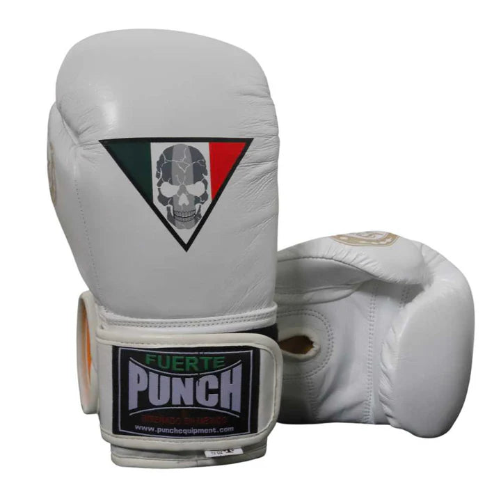 BOXING GLOVES - Mexican LUCKY 13 - Velcro 16oz - WHITE,BLACK,GREEN